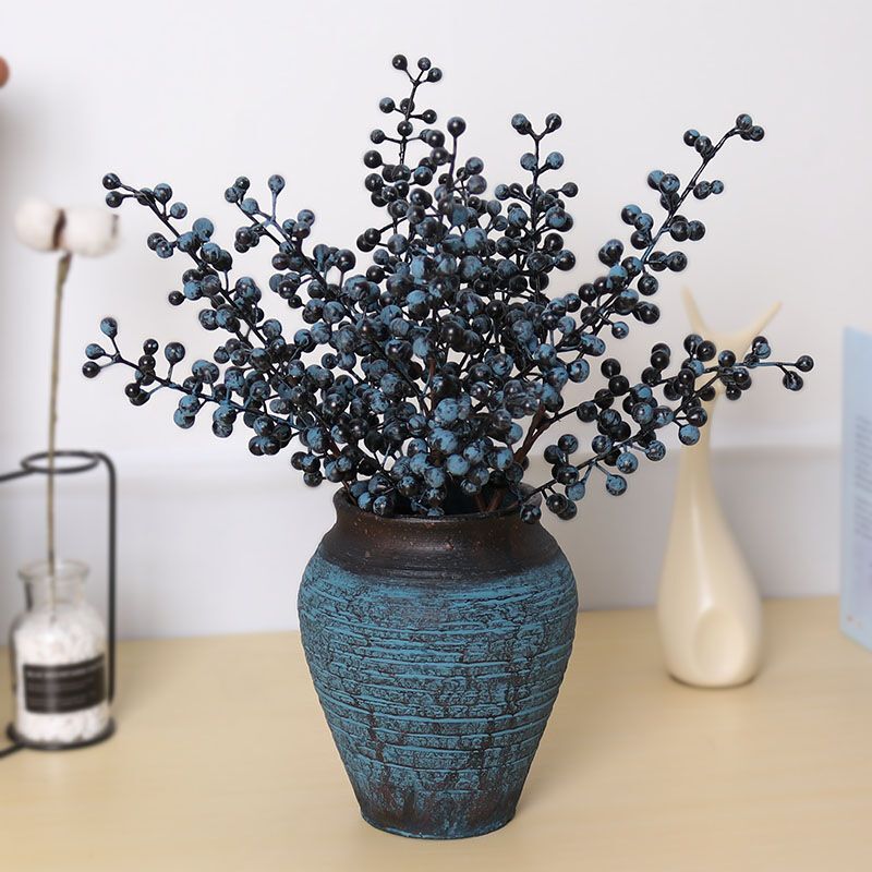 Black Fruit Berry Branch Flowers Wedding Home Party Decor Foam Artificial Flower