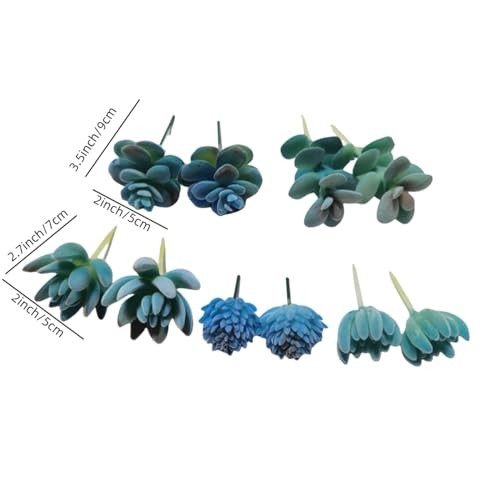 Pieces Fake Succulent Plant,Mini Artificial Succulents,Artificial Air 10 Blue