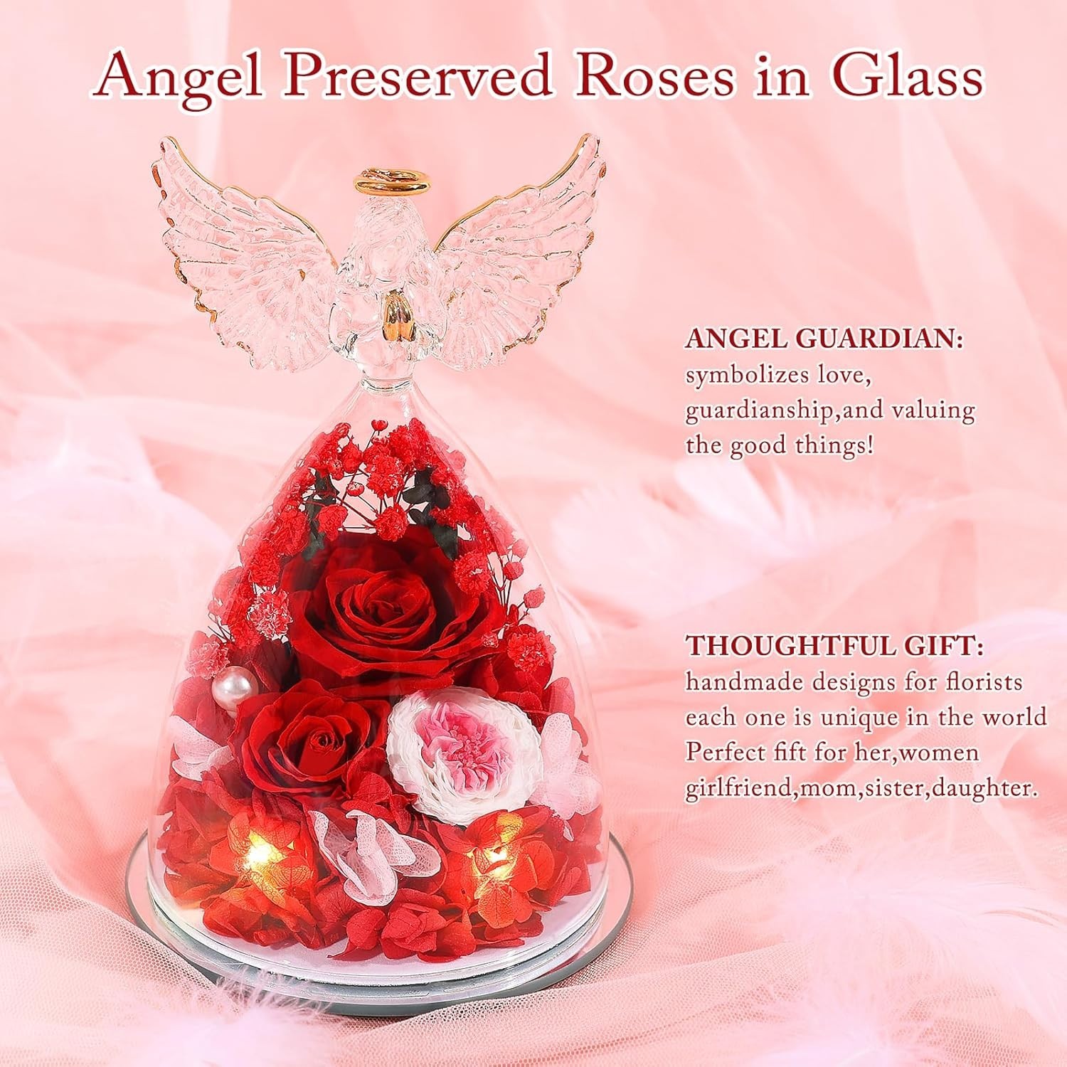 Valentines Day Gifts for Women Birthday Preserved Rose Forever Red