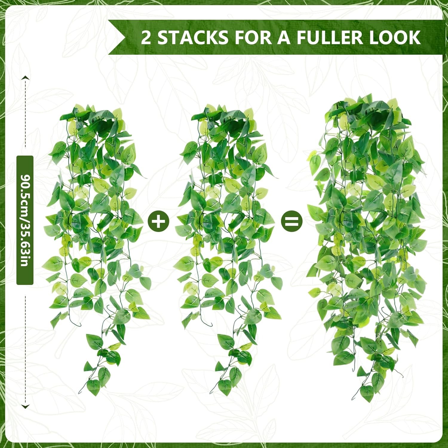 2-Pack Fake Hanging Plants, Faux Hanging Plant Artificial Greenery for Living