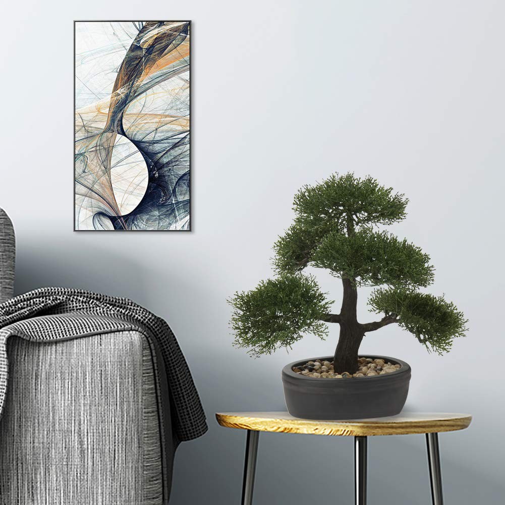 Artificial Bonsai Tree Juniper Faux Plants Indoor Small Fake Plants Decor wit…