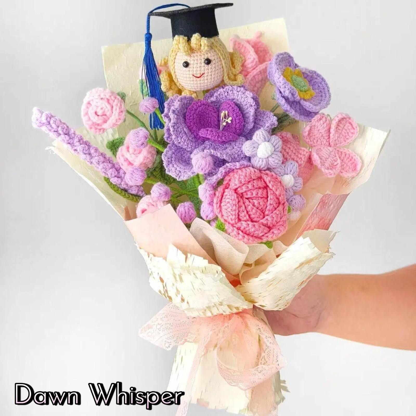 Crochet Graduation Doll Bouquet Handmade Class of 2026 Graduate Anniversary Gift