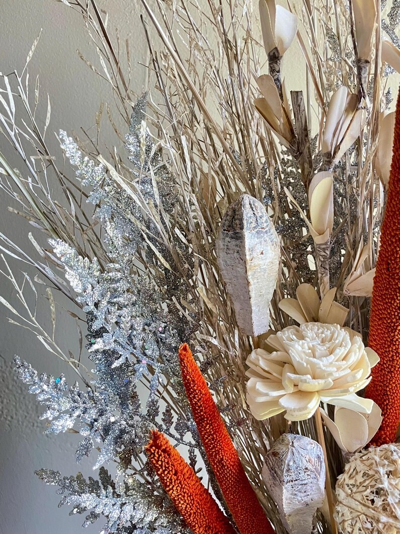 Tall Orange Wedding Centerpiece Elegant Living Dining Room Decor Bedroom Accent