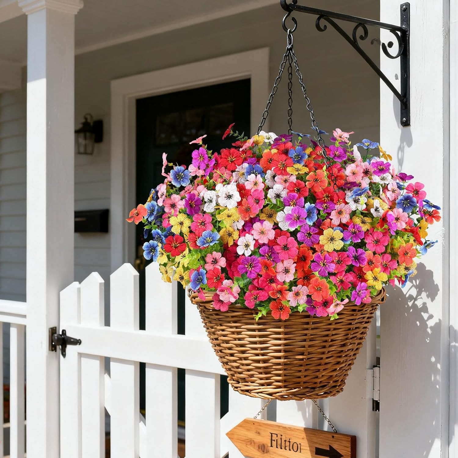 16 Bundles Artificial Flowers for Outdoors, Realistic Fake Silk Flowers for O…