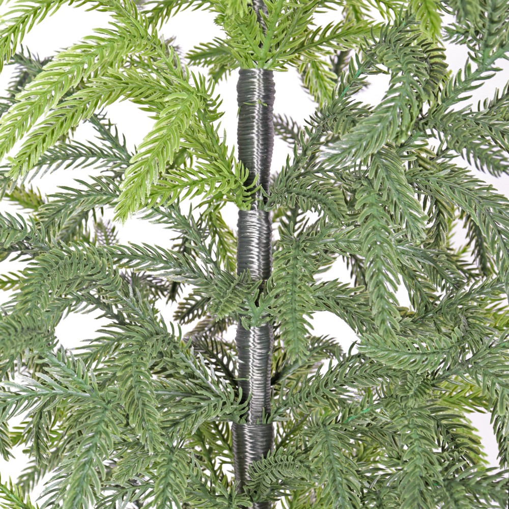 4′ Artificial Real Touch Pine Tree in Black Plastic Pot, 2pc/set