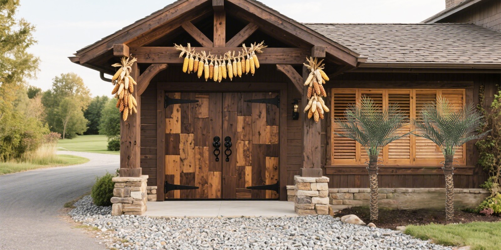 150cm Artificial Coconut Palm Single Stem 2 Pcs Realistic Fake Plant Home Garden
