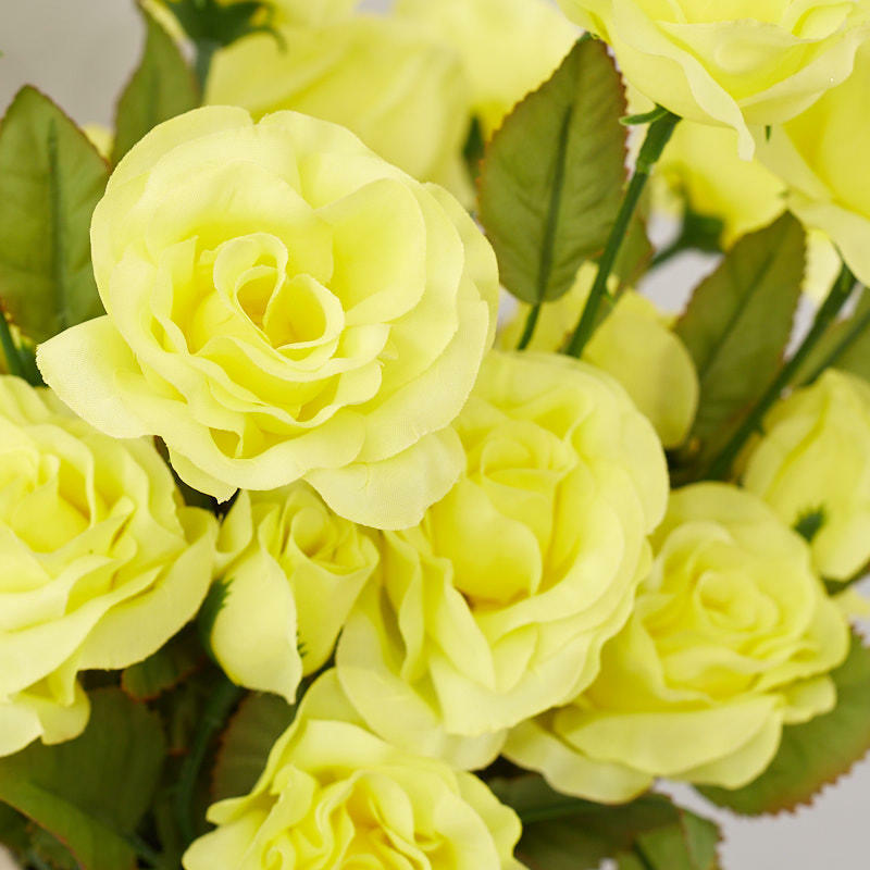 Soft Yellow Artificial Rose Sprays | Package of 12 Pieces