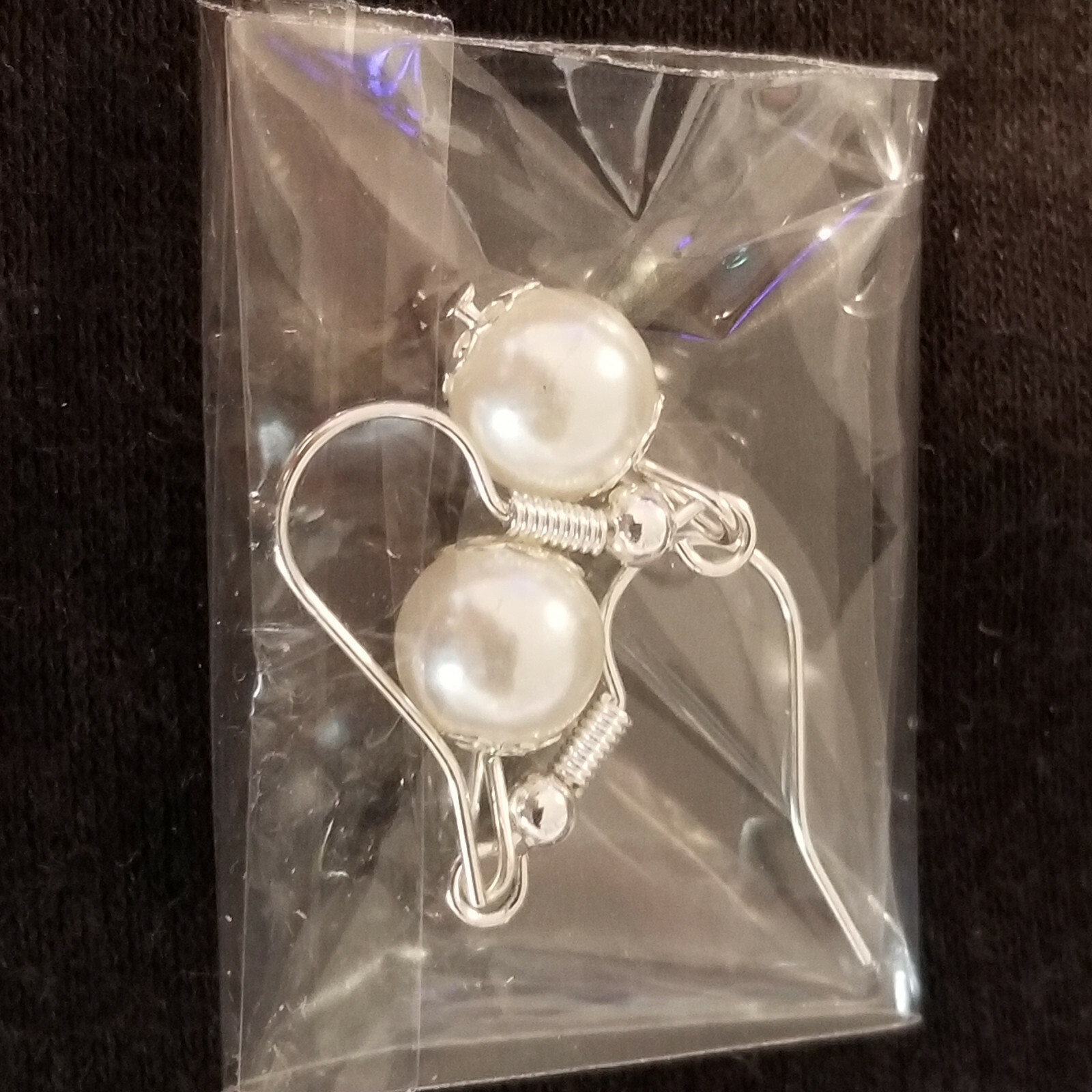 Unite Stone 24 Karat Dipped Gold Rose w/ Pearl Style Earrings in Box & Bag & COA