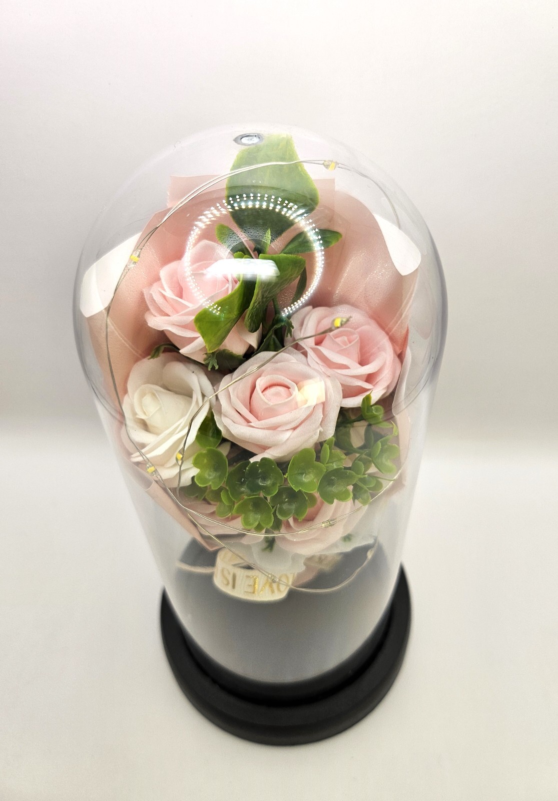 Immortal Rose Bouquet With LED Copper Wire String Light Perfect Gift Home Decor