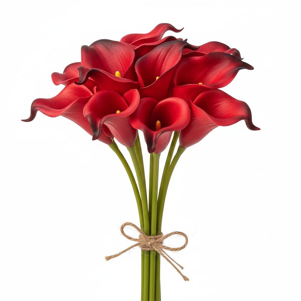Cherry Red Calla Lily Bundle Real Touch Faux Flowers Deep Red Calla Lilies Dark