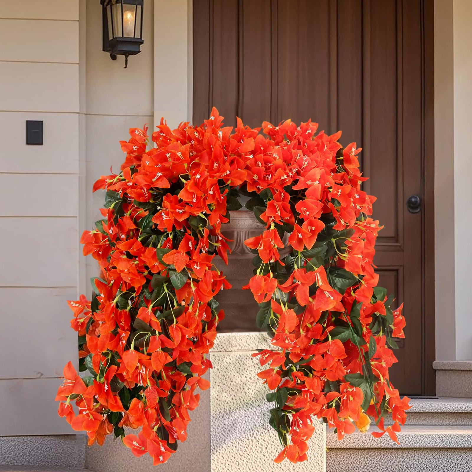 Bougainvillea Artificial Flowers Outdoor Decor – 2PCS Faux Silk Vines, UV Res…