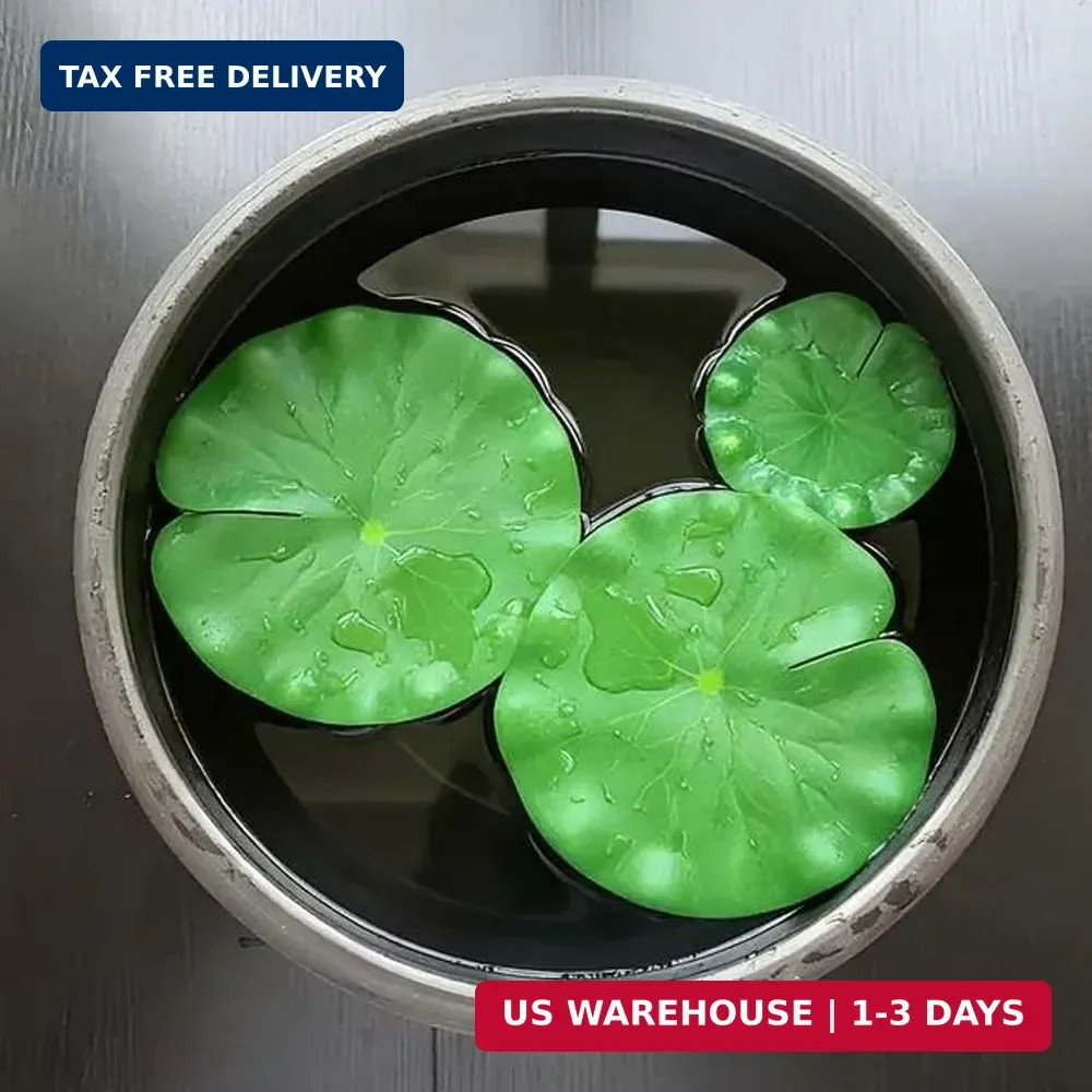 10 Packs Artificial Lily Pads,Floating Lily Pads for Ponds, Artificial Pond Plan