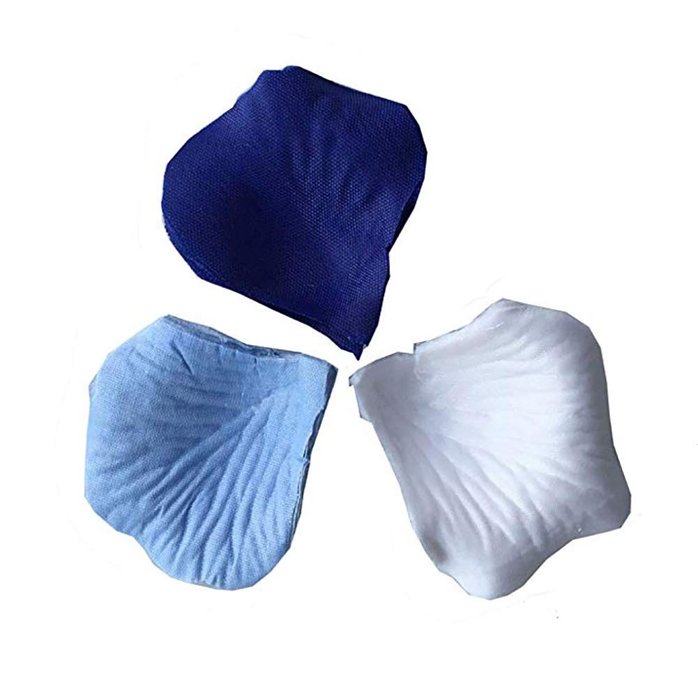 Mixed Blue and White Artificial Silk Flower Rose Petals for Wedding Aisle Dec…