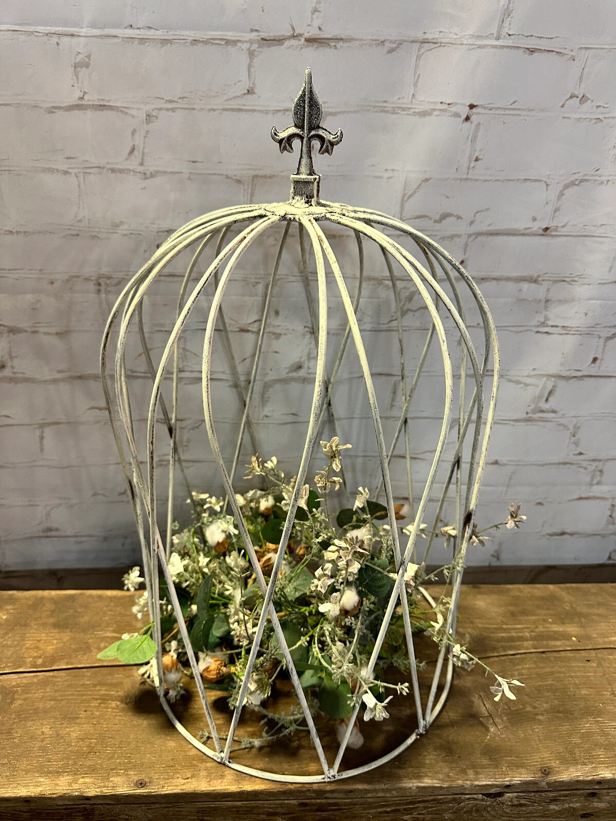 26″ Wrought Iron Large Cloche Topiary Flower Trellis, Metal Plant Climber