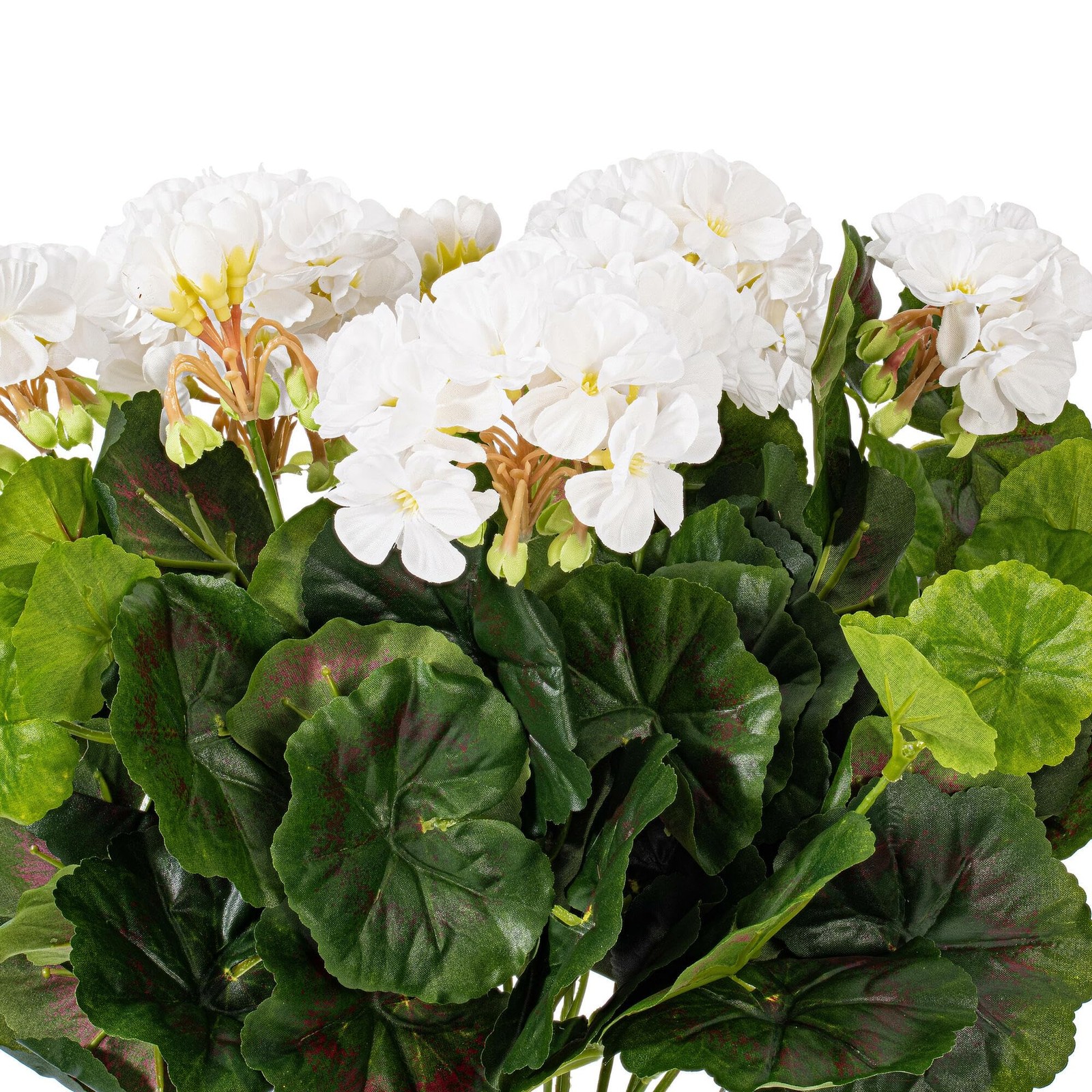 Vickerman 17.5″ Contemporary Fabric Artificial Geranium Bush in White
