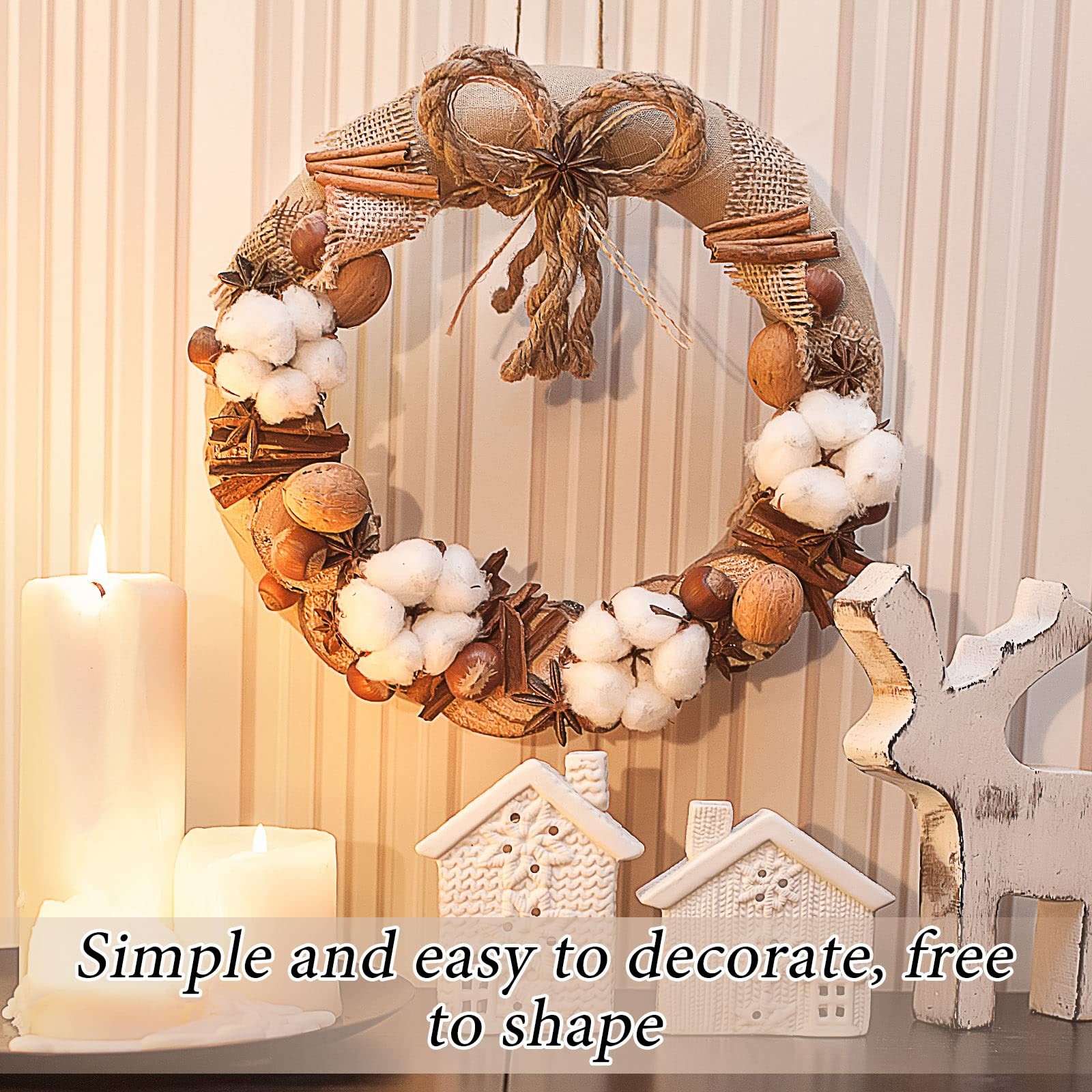 60 Pcs 60 Balls Artificial Cotton Flowers Antique Cotton Stems Farmhouse Deco…