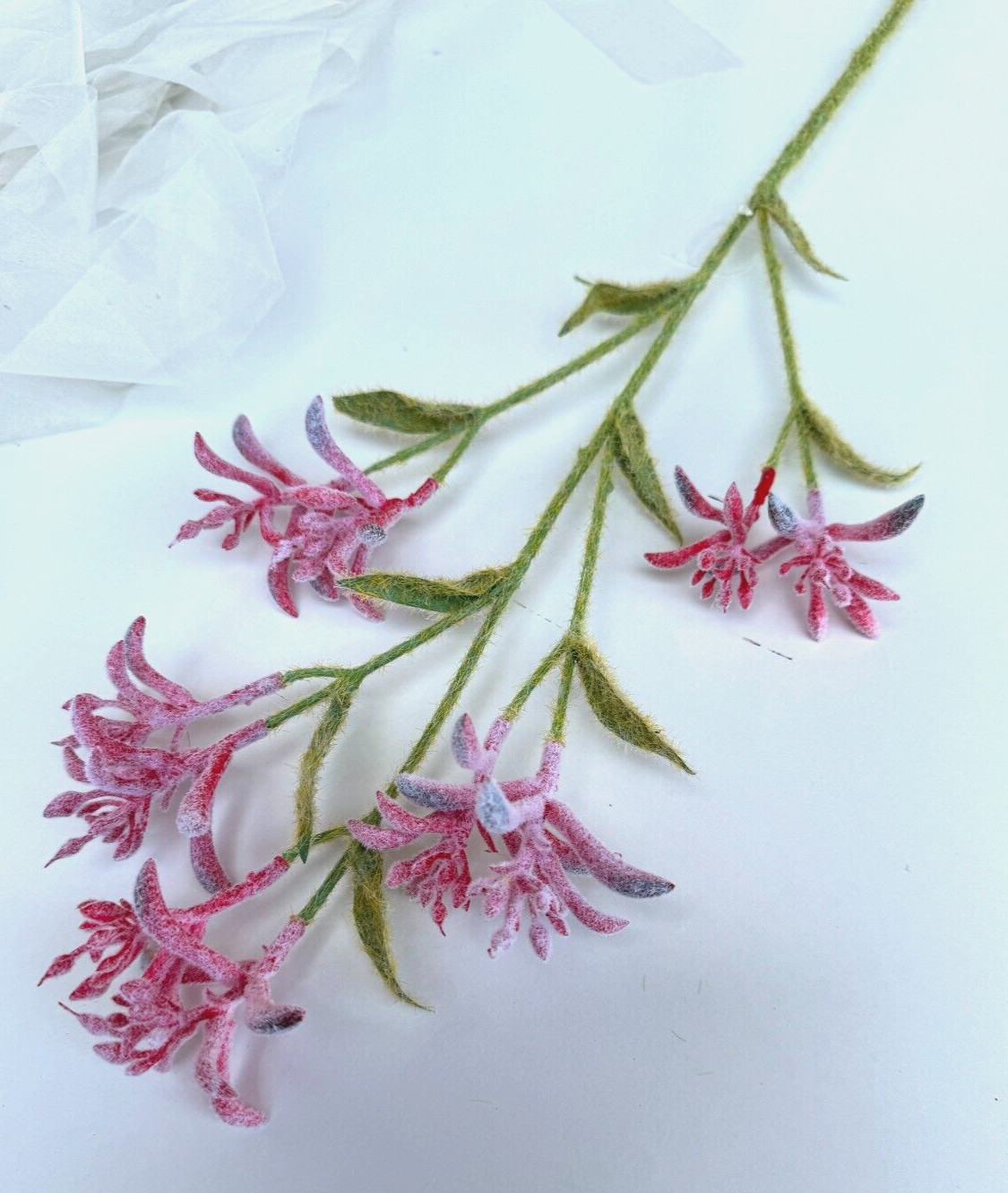 KANGAROO PAW SPRAY AUSTRALIAN NATIVE FLOWERS STEMS FAUX SILK FLOWER STEM PINK