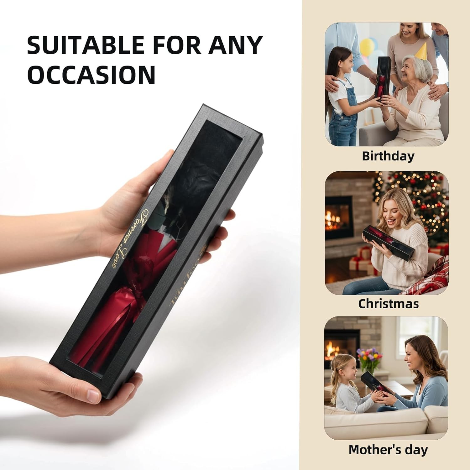 Delicate Black Preserved Roses Gift Box – Perfect for Anniversaries & Birthdays