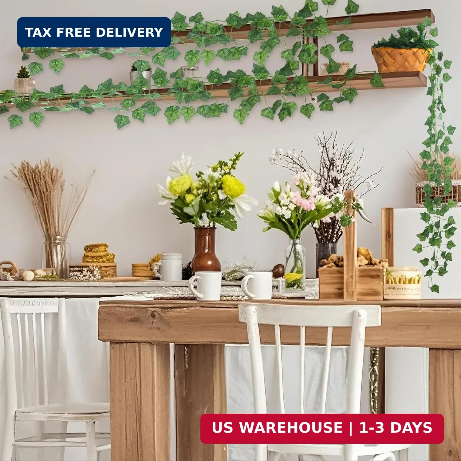 12 Pack Artificial Ivy Garland, 84 Ft Fake Vines Hanging Plants for Room Decor,