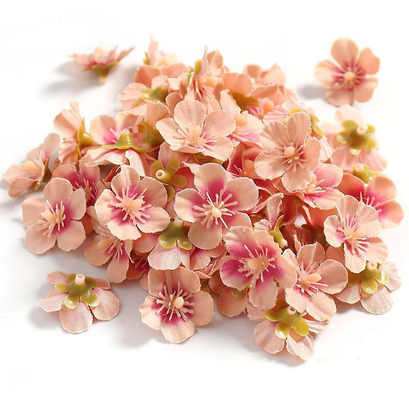 Peach Blossom Petals Artificial Cherry Blossom Flowers Heads for Decor 50Pc