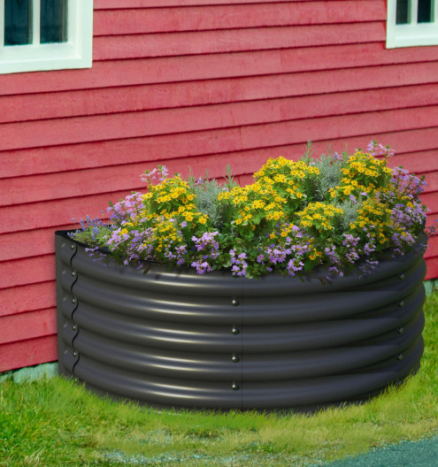 CIRCLE RAISED GARDEN BED – OLLE GARDENS 17″ TALL DECORATIVE SEMI