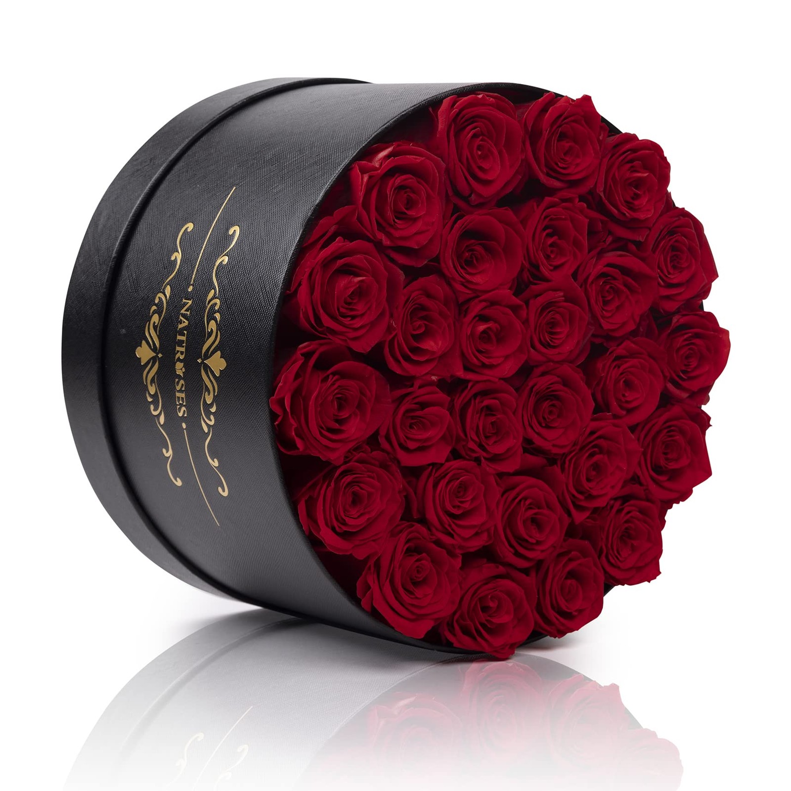 NATROSES Gifts for Her 27 Piece Forever Preserved Roses in a Box, Preserved F…