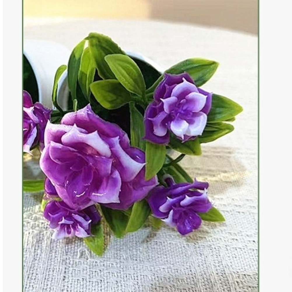 Indoor Artificial Rose Bonsai in Pot for Contemporary Home Office Table Decor