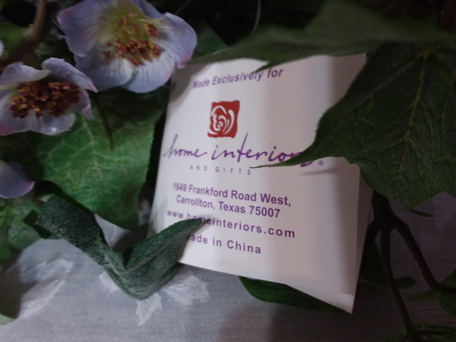 Home Interiors Purple Wildflower Floral Standing Bouquet/ Lavender, Plum/New