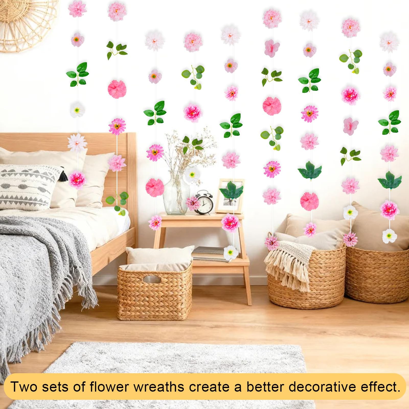 6 PCS Hanging Flower Garlands 6FT Artificial Flowers Hanging Decorations Flor…