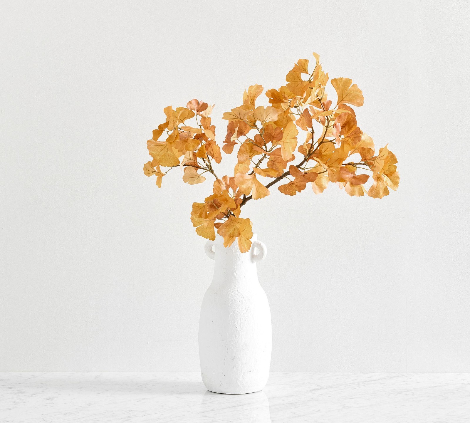 NEW Pottery Barn Faux Golden Fall Autumn Ginko Branches Leaves Stems NWT