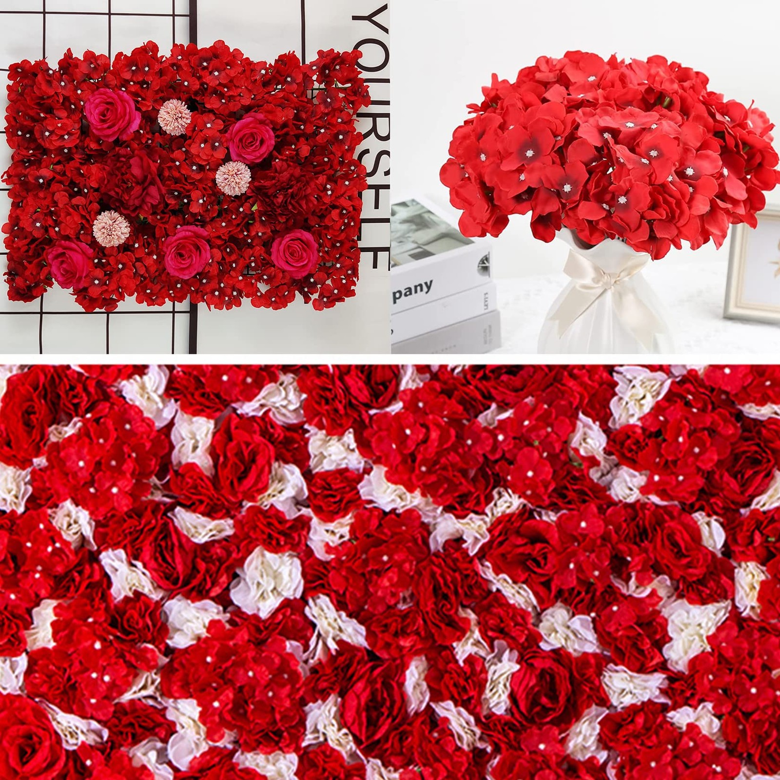 28 Pcs Silk Hydrangea Flowers Artificial Flowers 7 inch Hydrangea Head with s…