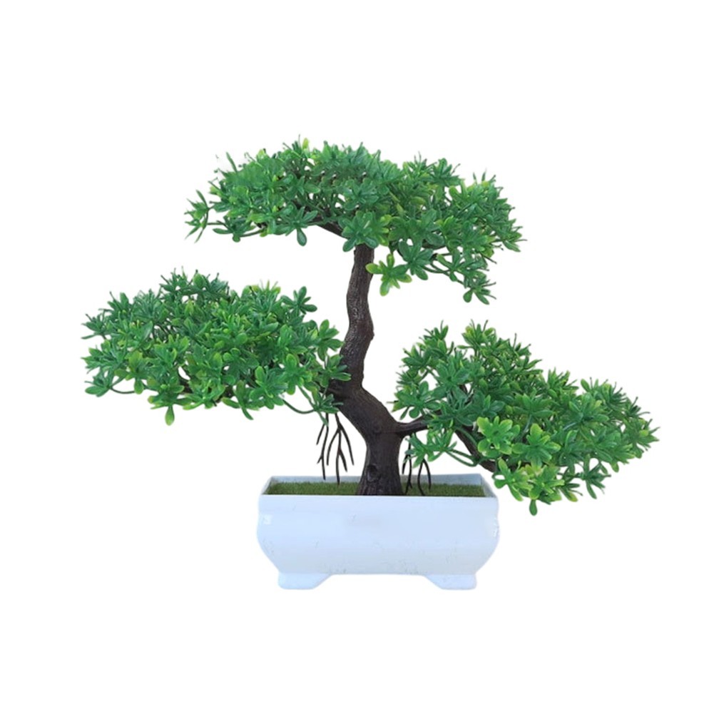 Artificial Bonsai Cedar Tree for Home Decor 25x15x15cm Green Purple Pink