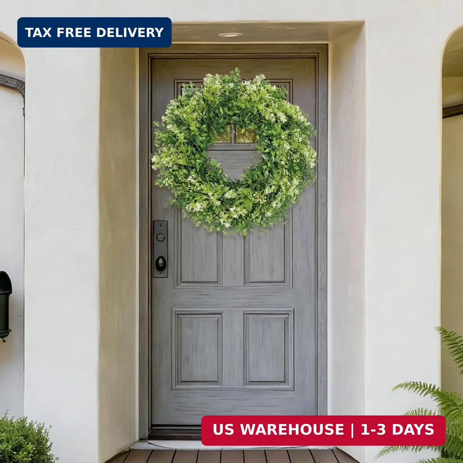 28 Inch Large Eucalyptus Wreaths for Front Door Artificial Green Leaves Greenery