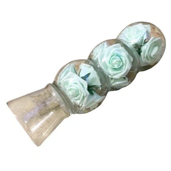 NWOT Custom Artificial Rose Flower Vase/Candle Holder