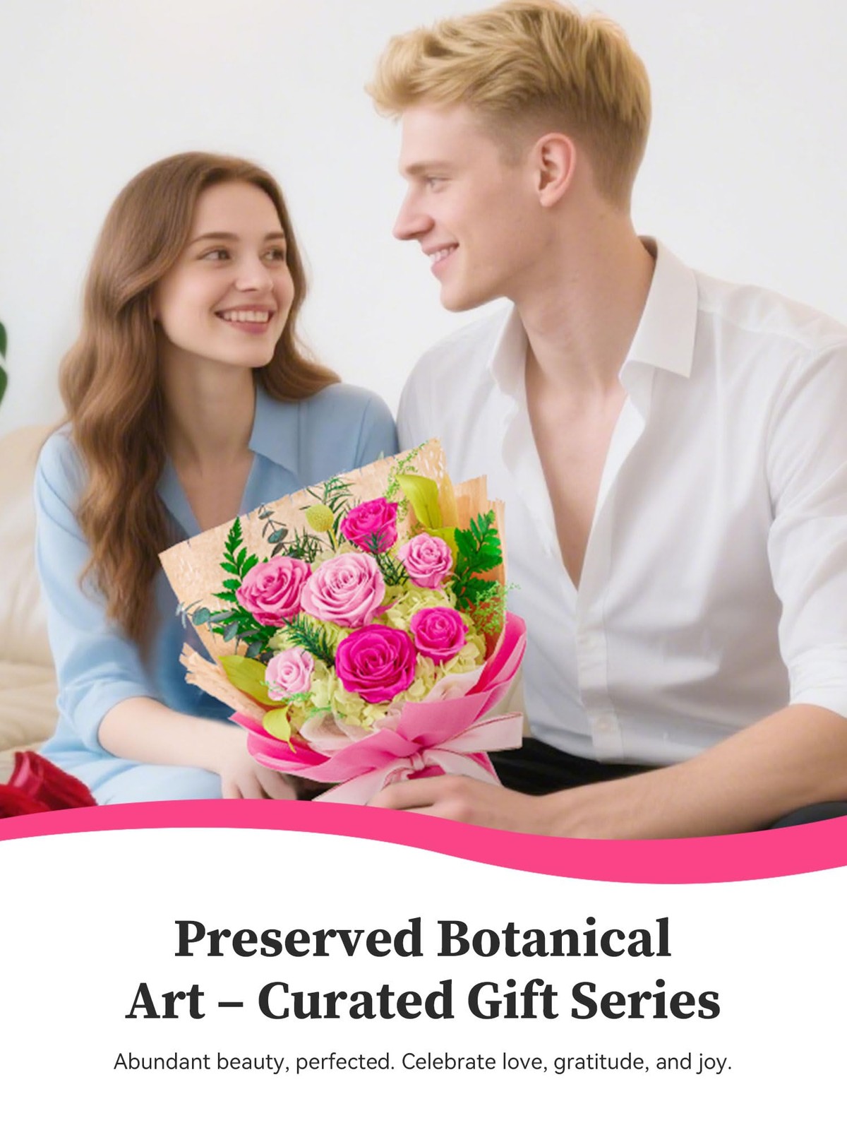 Preserved Flowers Bouquet, Forever Flowers for Delivery,Eteranl Roses