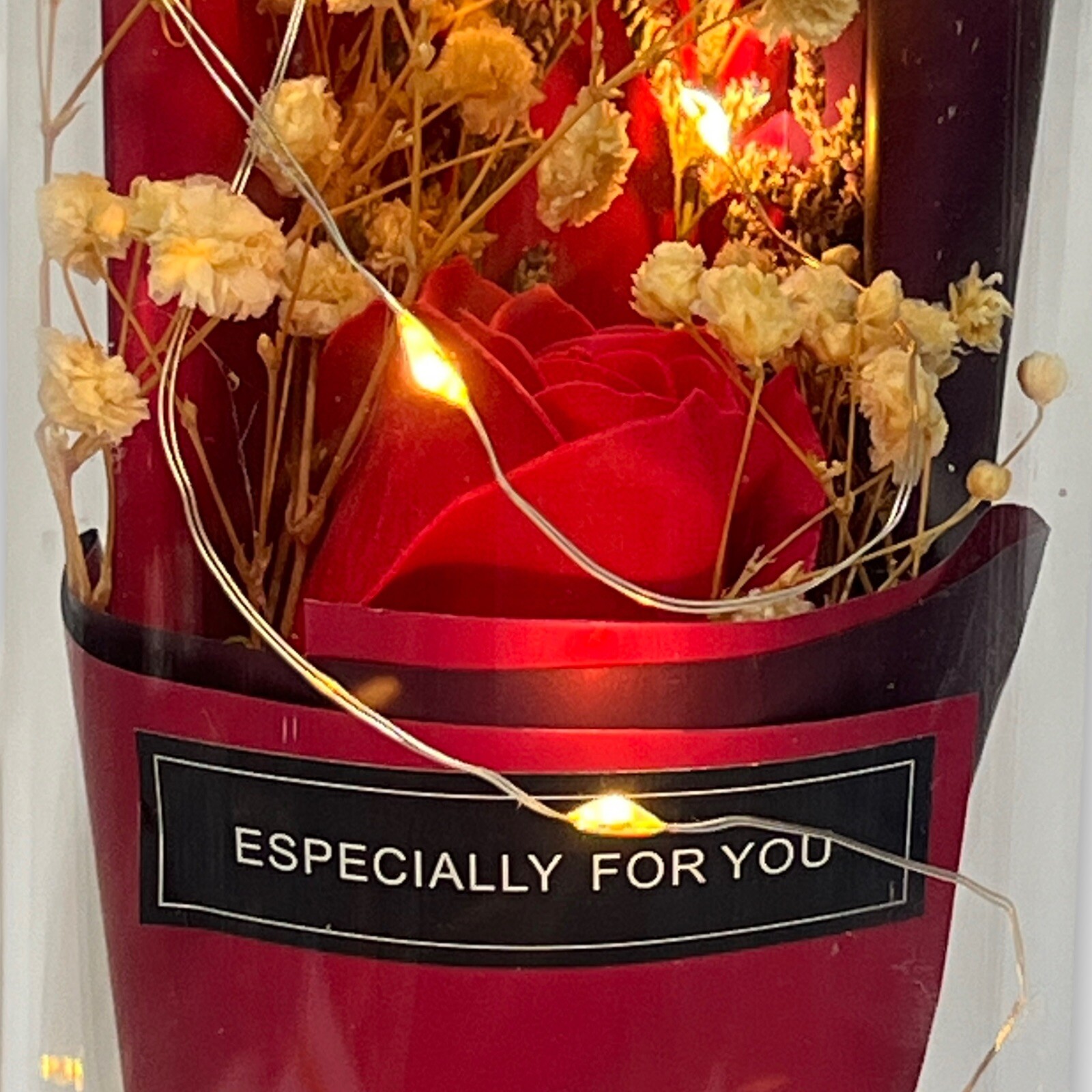 Red Rose in Glass Dome LED Forever Flower Lamp Enchanted Holiday Day Gift Idea