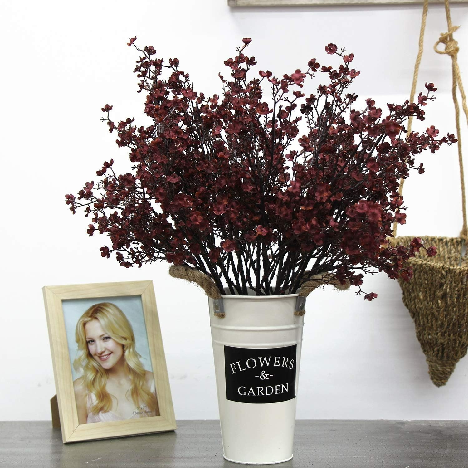 Elegant Burgundy Silk Artificial Baby’s Breath – 6 Bundle for Home Decor
