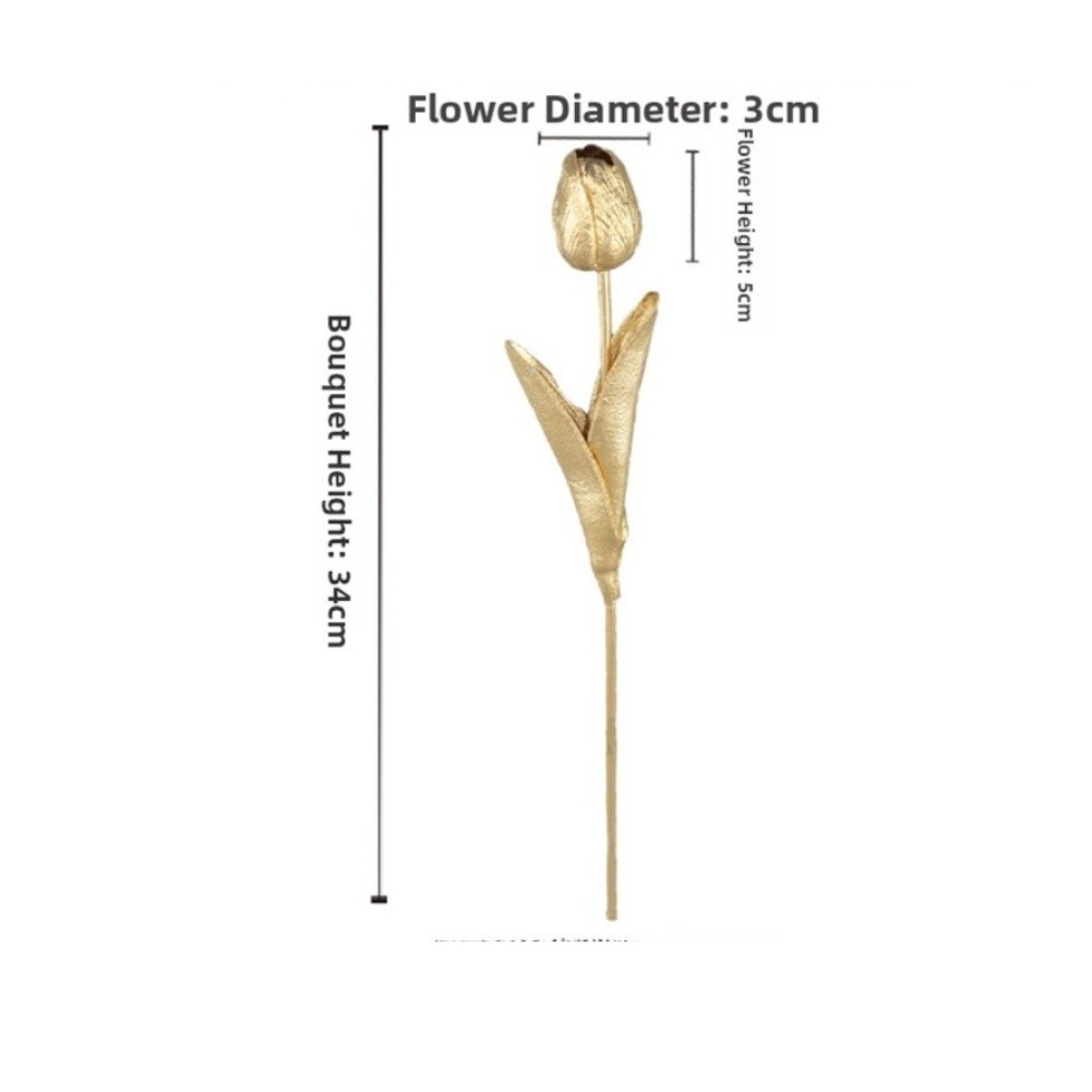 Luxury Look Artificial Tulips PU Plastic Iron Wire 34cm for Interior Decoration