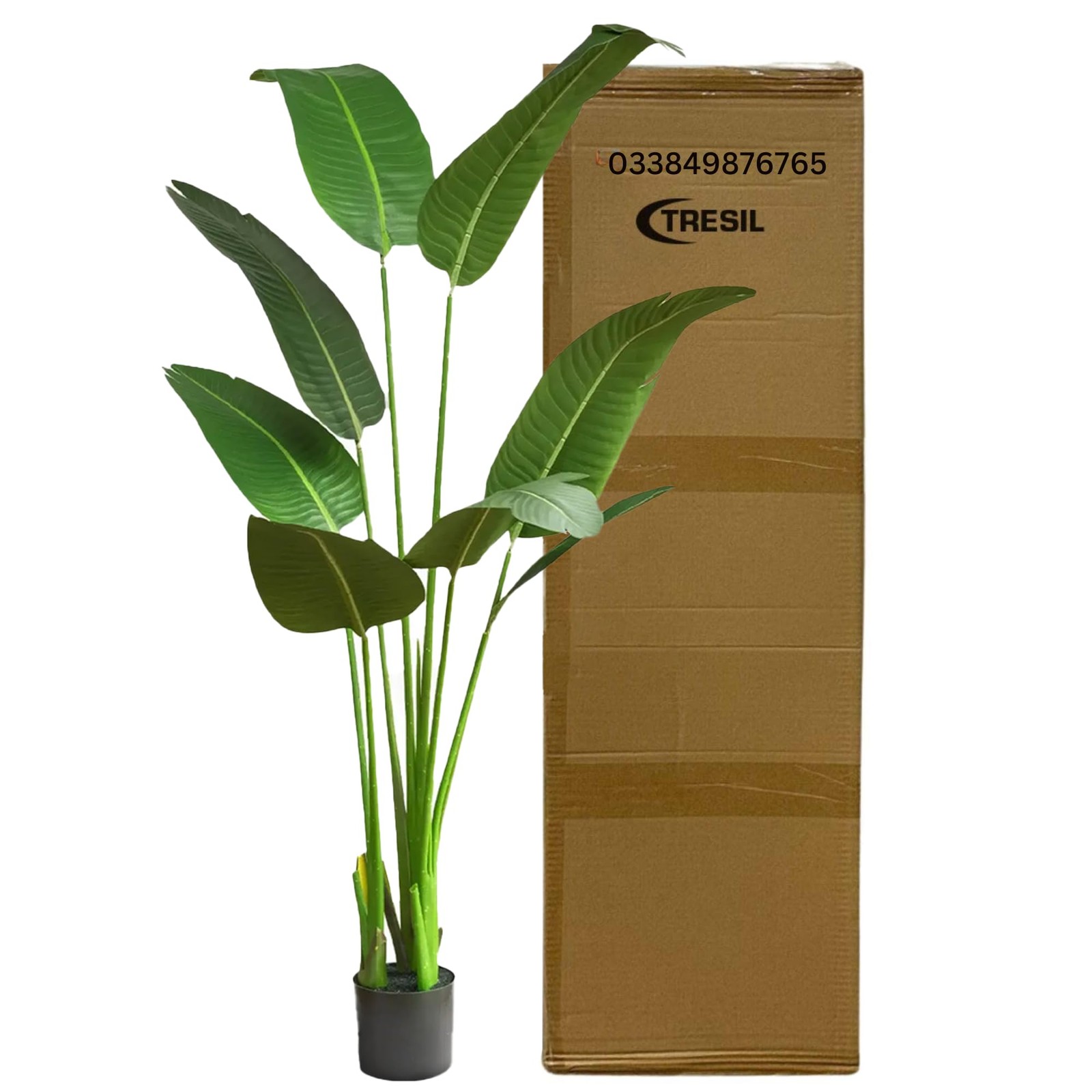55 inches – Bird of Paradise Artificial Plant, Comes with Black Pot, Large,Vi…