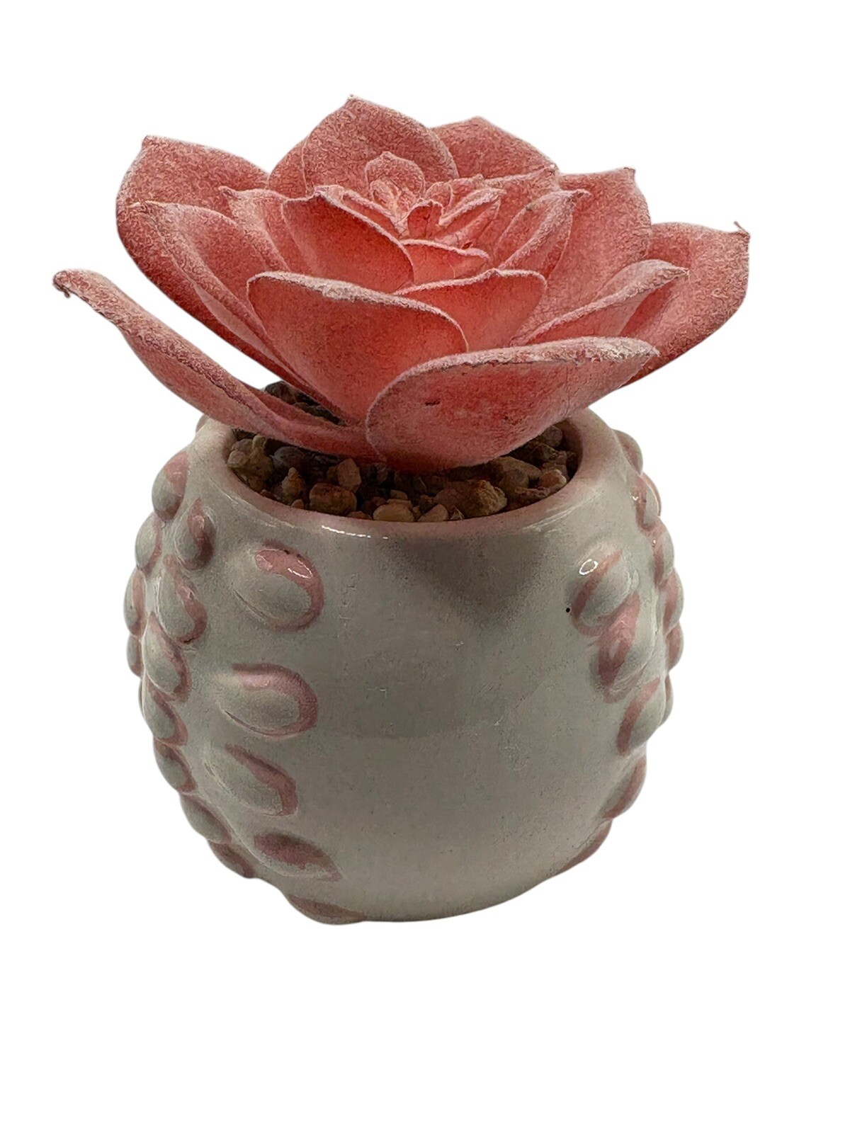 Cute Hedgehog Ceramic Flower Pot Faux Pink Succulent Animal Decoration Decor