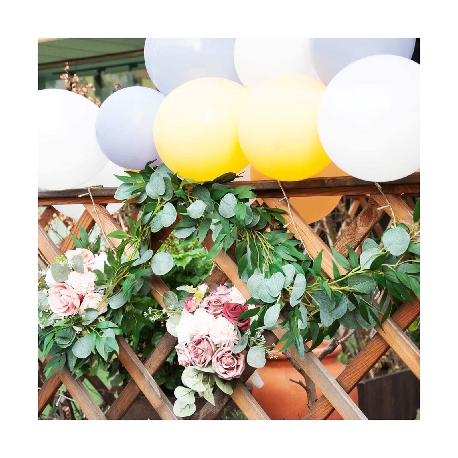 4 Packs 6.5 Feet Artificial Silver Dollar Eucalyptus Leaves Garland with Will…