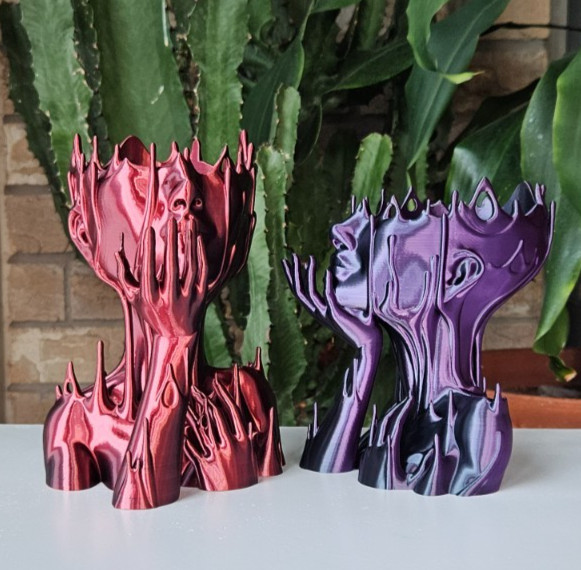 Melted Woman Head Planter 3D Printed Face Pot for Indoor Plants Mini Planter
