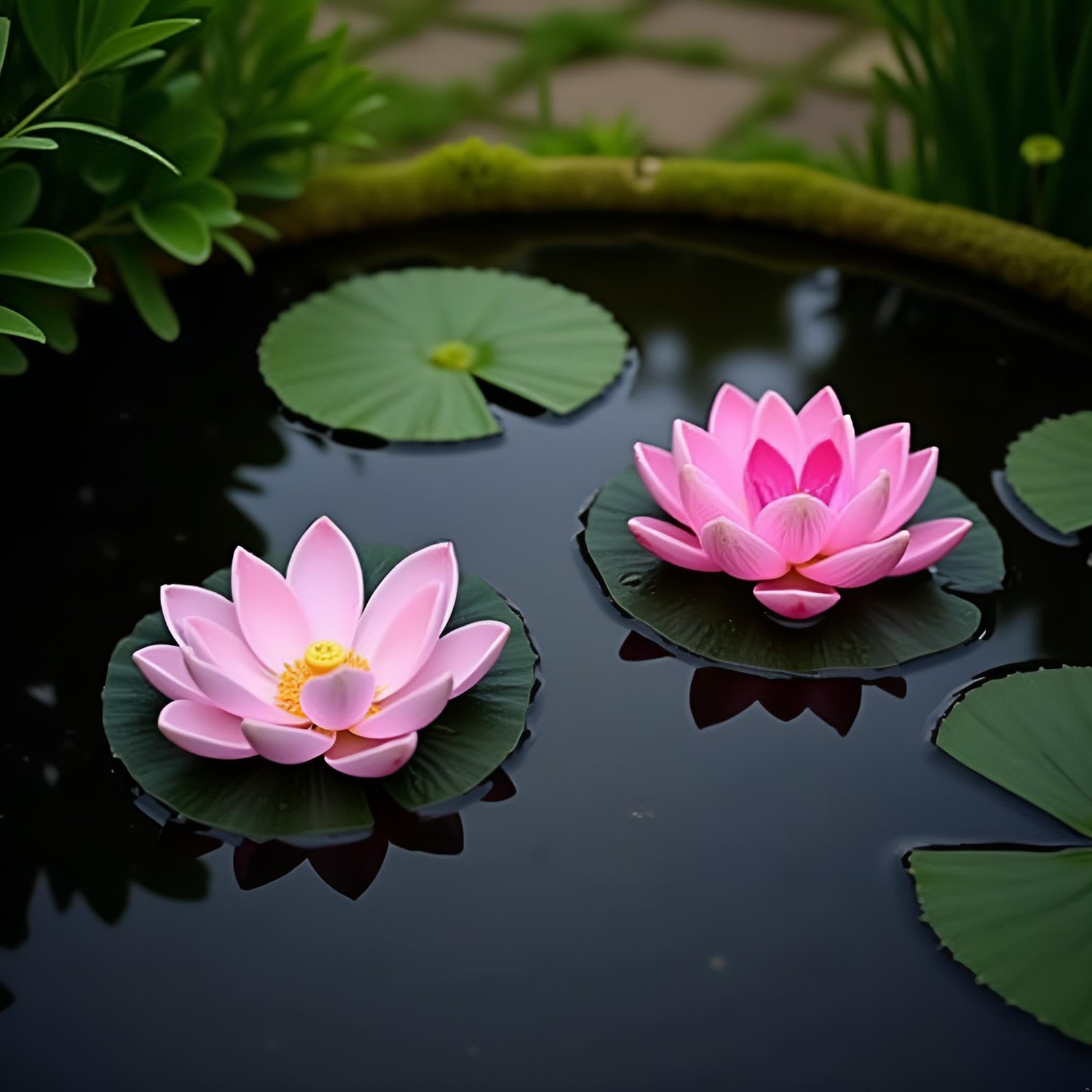 4 Pcs Artificial Water Lily Foam Lotus Flower Pond Decor for Pond Patio Garde…