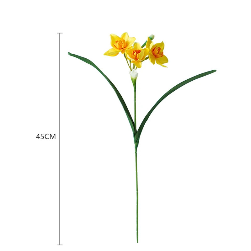 3/5/10Pcs Artificial Daffodils Flowers White Narcissus Spring Flower Fake Silk F