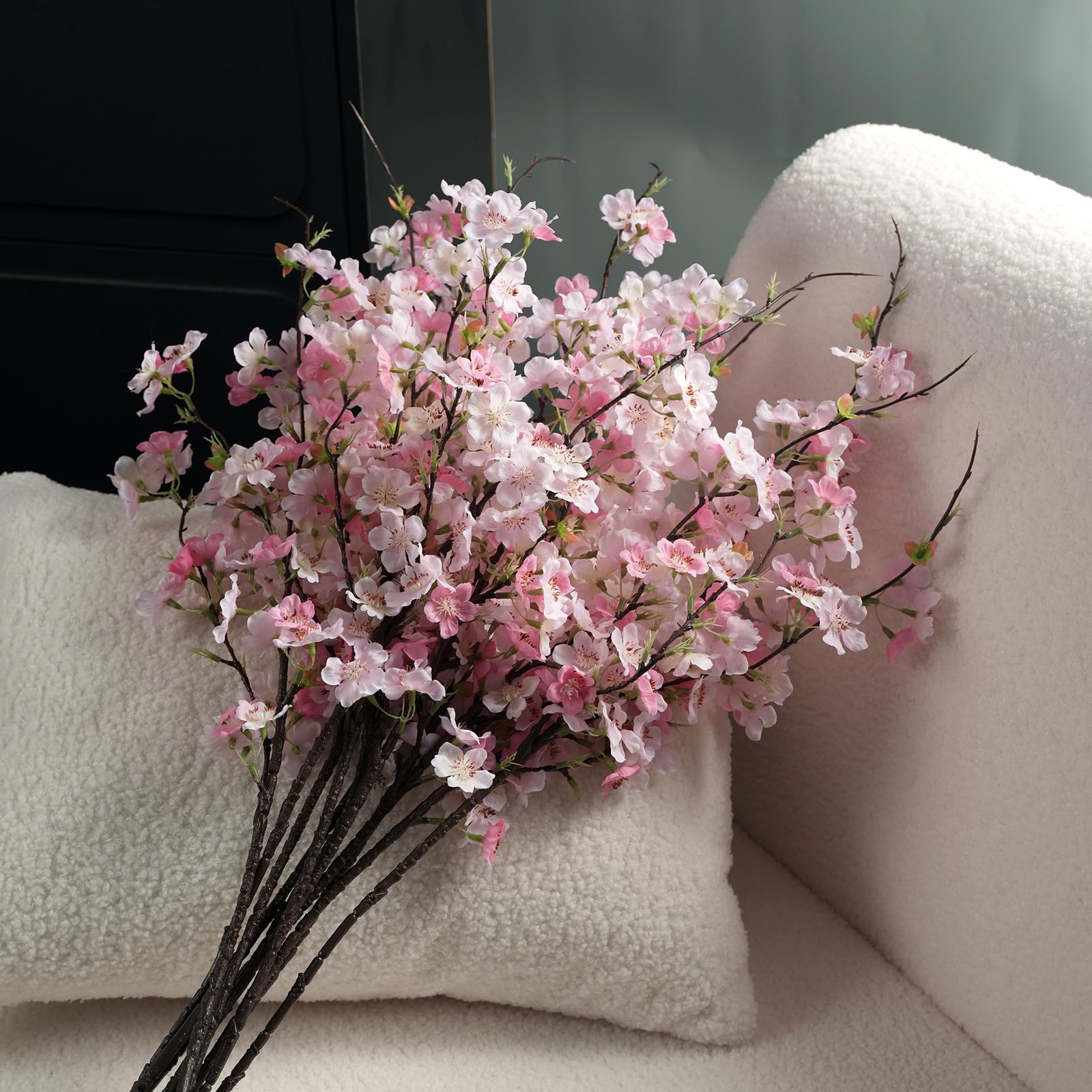 Artificial Cherry Blossom Branches 27.6In Silk Cherry Blossom Branches Long S…