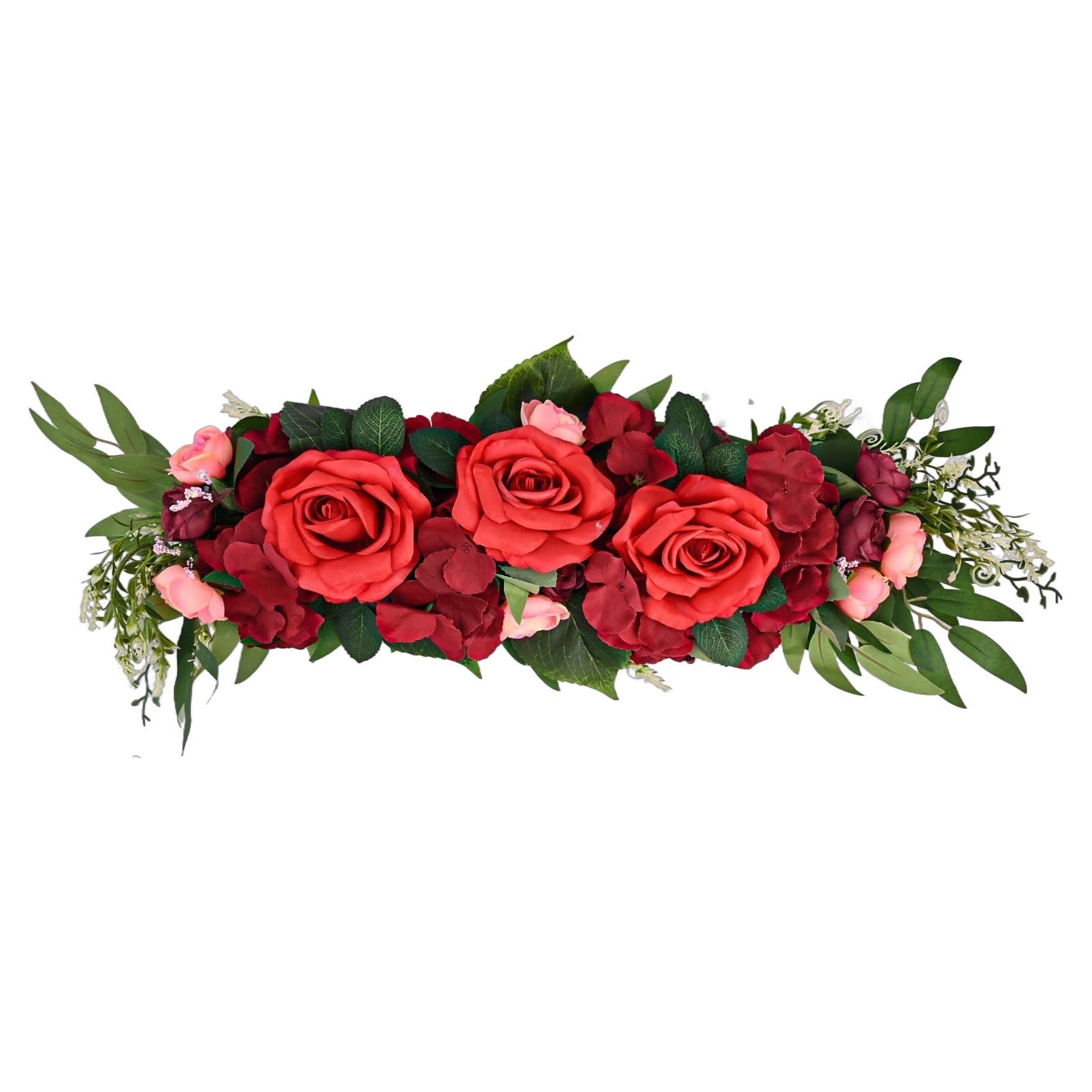 Lifelike Silk Roses Wedding Arch Flower Swag Romantic Wedding For Decoration