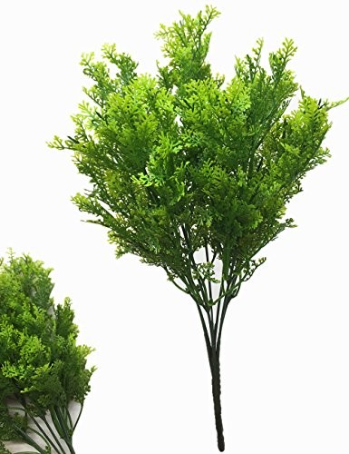 Artificial Shrubs Bushes, Plastic Fern Leaves Simulation Faux Fern Grass-4 Pcs