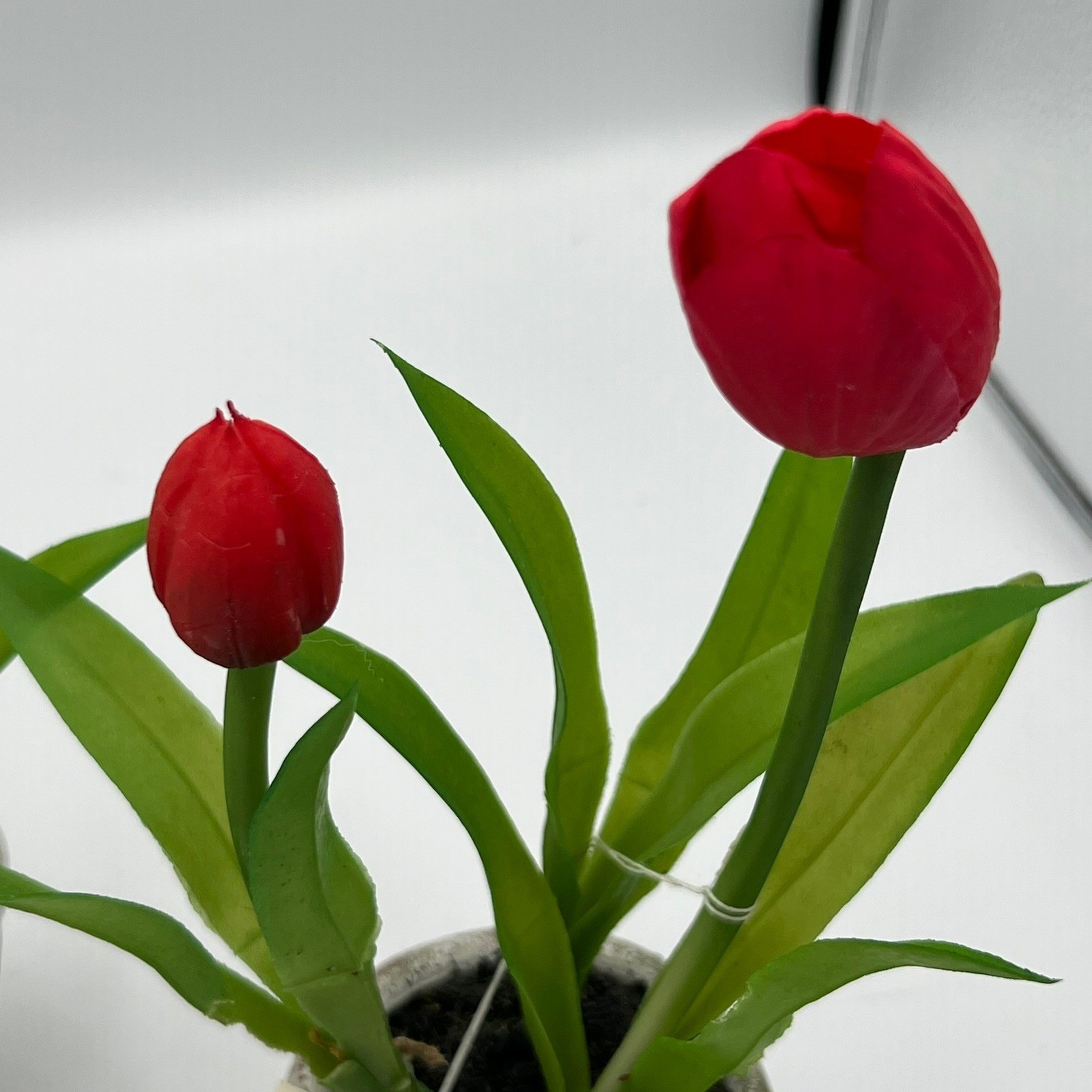 Park Place Home Artificial Red Tulip Potted Plant OS Red Brand New Faux Floral