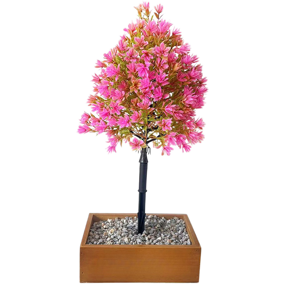 17 Inch Plastic Pine Flower Stake with Vibrant Blooms for Outdoor Spaces