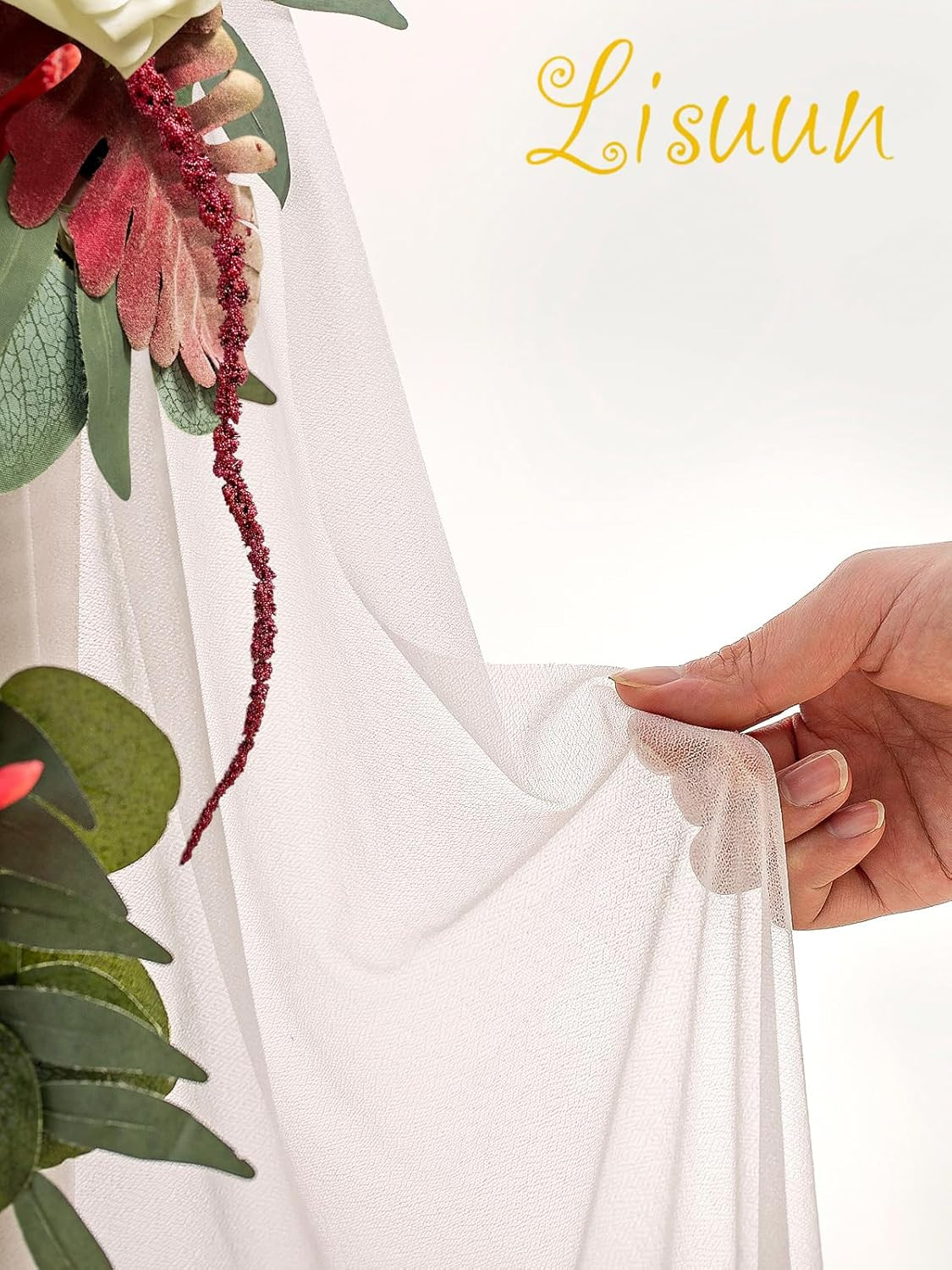 Elegant Wedding Arch Flowers & Chiffon Table Runner – 3 Piece Set